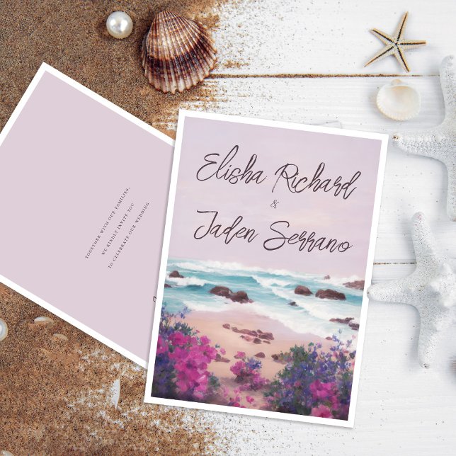 Beautiful Beach Waves Scenery Summer Wedding Invitation (Creator Uploaded)