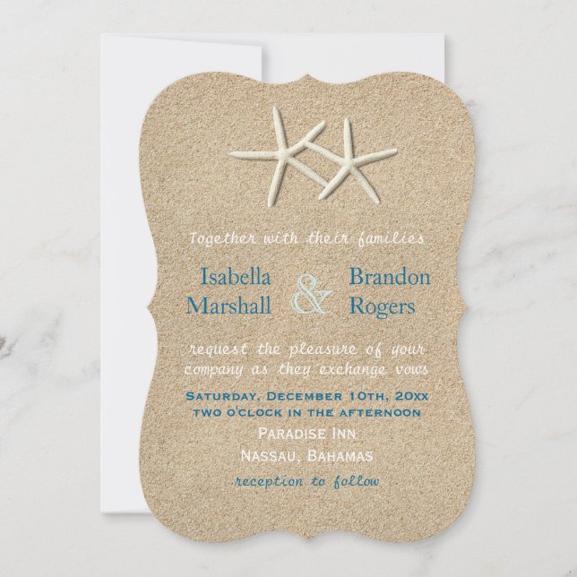 Beautiful Beach Wedding Invitation (Front)