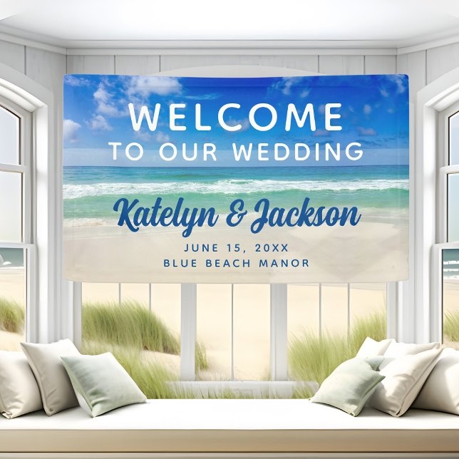 Beautiful Beach Welcome to our Wedding Ocean Banner (Creator Uploaded)