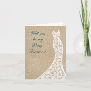 Beautiful Beach Will you be my Ring Bearer Card