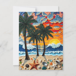 Beautiful Beachy Happy Saying Hi Postcard