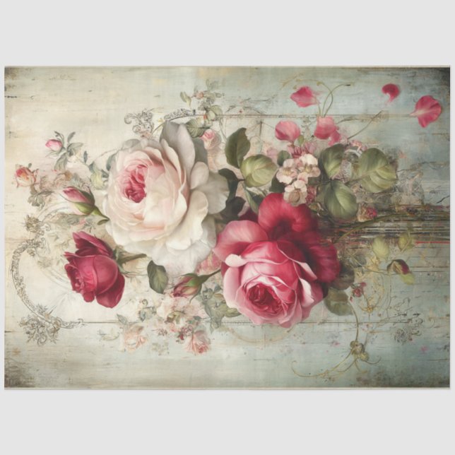 Beautiful Beauty Collection Roses Tissue Paper (Front)