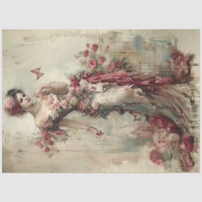 Beautiful Beauty Collection Roses Tissue Paper (Front)