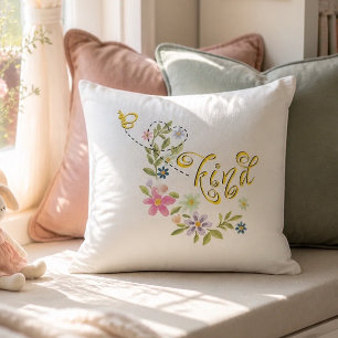 Beautiful Bee Kind Throw Pillow