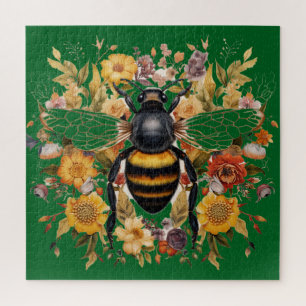 Beautiful Bee & Wildflowers Jigsaw Puzzle