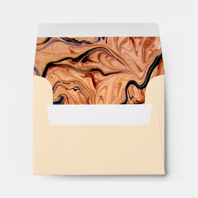 Beautiful Beige  Orange Black Marble Pattern  Envelopes (Back (Bottom))