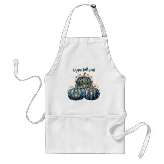Beautiful bejeweled blue and gold pumpkin standard apron