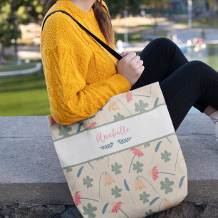 Beautiful Bell Flowers with Name Tote Bag