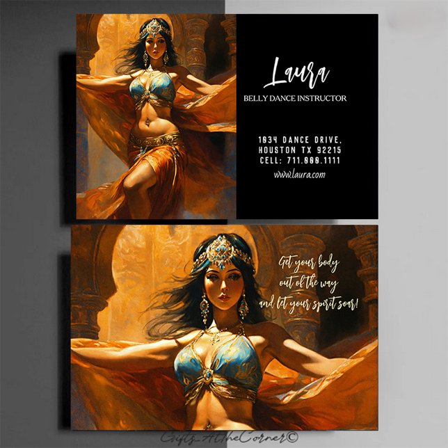 Beautiful Belly Dance Instructor Business Card (Creator Uploaded)