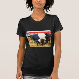 Beautiful Belted Galloway cow and calf watercolour T-Shirt