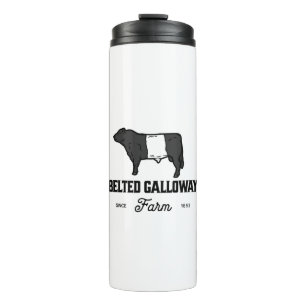Beautiful Belted Galloway cow round badge or desig Thermal Tumbler