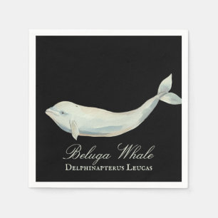 Beautiful Beluga Whale, Delphinapterus Leucas Napkin