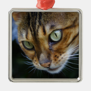 Beautiful Bengal Cat Metal Tree Decoration