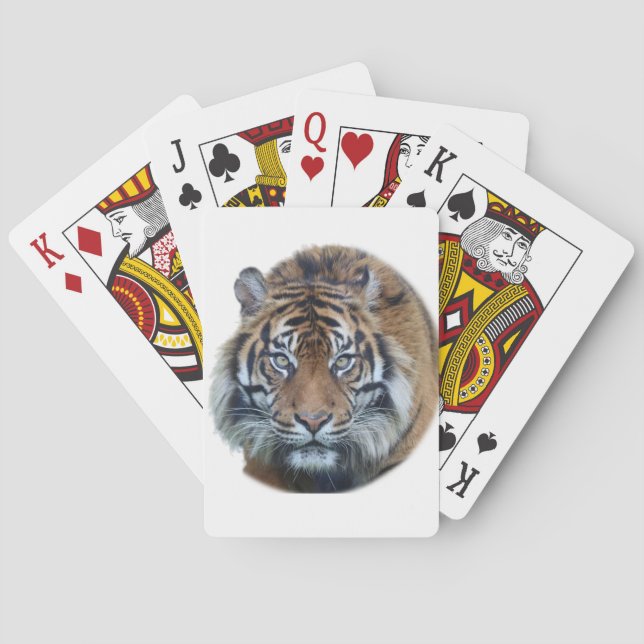 Beautiful Bengal Tiger Face Photo Playing Cards (Back)