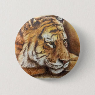 Beautiful Bengal Tiger, hand sketch 6 Cm Round Badge