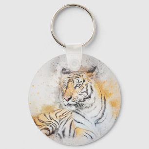 Beautiful Bengal Tiger Painting Key Ring