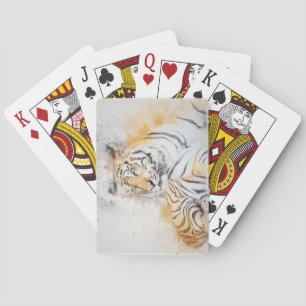 Beautiful Bengal Tiger Painting Playing Cards