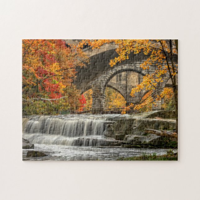 Beautiful Berea Falls In Autumn Jigsaw Puzzle (Horizontal)