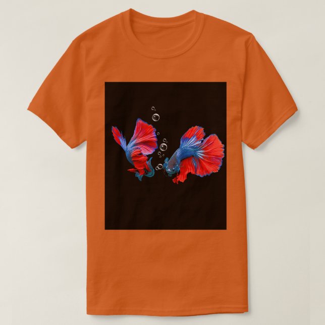 Beautiful Betta Fish With Bubbles T-Shirt (Design Front)
