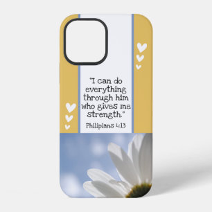 Beautiful Bible Verse Daisy Photo Template Custom iPhone 12 Case