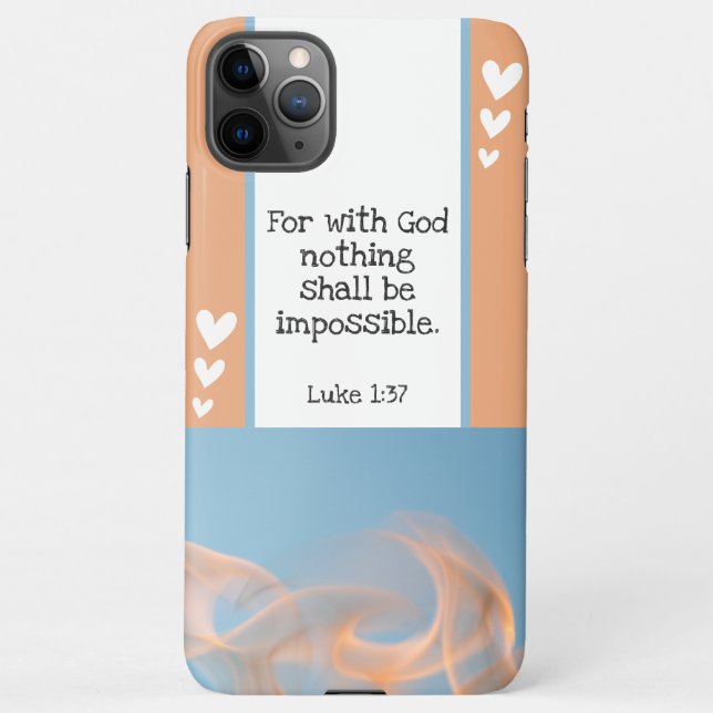 Beautiful Bible Verse Flames Photo Template Custom iPhone Case (Back)