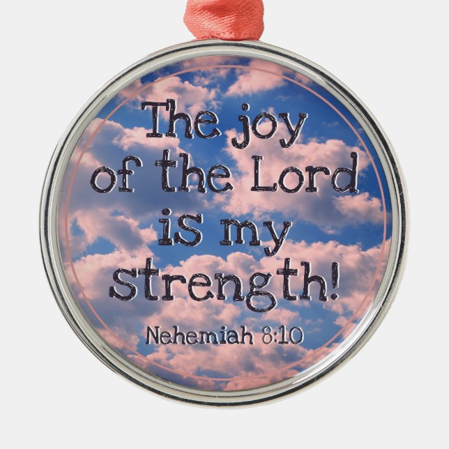 Beautiful Bible Verse Pastel Clouds Photo Template Metal Tree Decoration (Front)