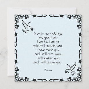 Beautiful Bible Verse Quote Isaiah 46:4 Card