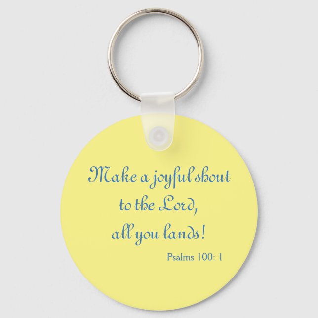 Beautiful Bible Verse Yellow and Blue Key Ring (Front)