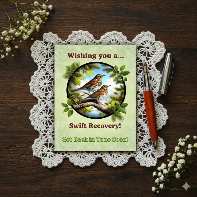 Beautiful Bicknell's Thrush Get Well  Postcard (Creator Uploaded)