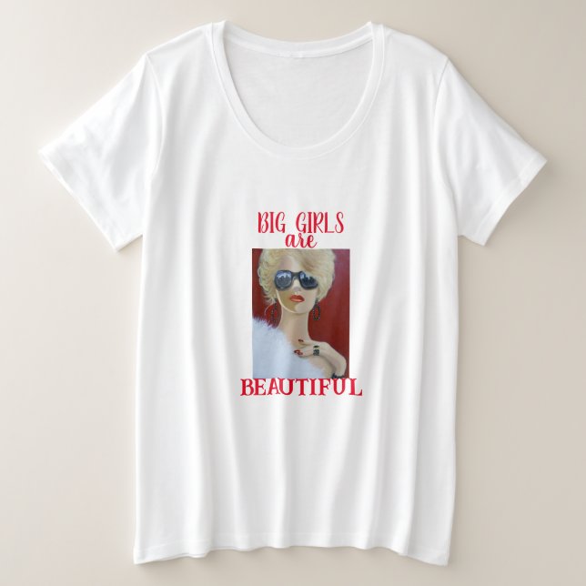 Beautiful Big GirlsWomen's Plus-Size Basic T-Shirt Plus Size T-Shirt (Design Front)