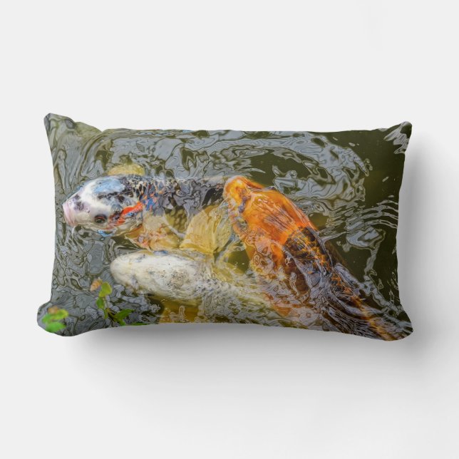 Beautiful big Koi fish Lumbar Cushion (Front)