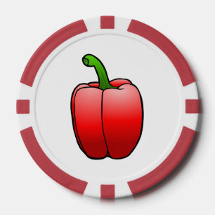 Beautiful Big Red Bell Pepper Poker Chips
