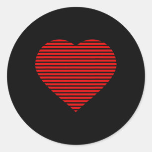 Beautiful Big Red Heart Valentine's Day Boys Girls Classic Round Sticker