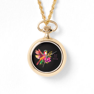 Beautiful Bird and Flowers Pattern , Modern Watch