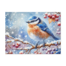 Beautiful Bird and Winter Landscape  7