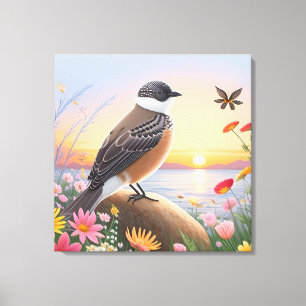 Beautiful Bird in Coastal Nature Scene Canvas Print