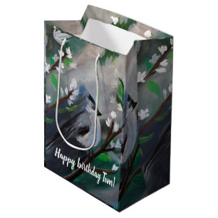 Beautiful Bird Spring Painting Medium Gift Bag