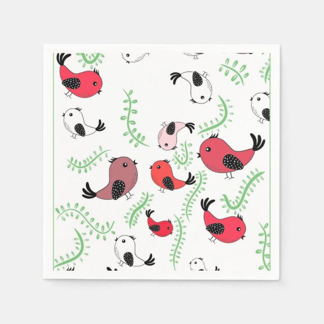 Beautiful bird themed design, patterned  napkin (Front)