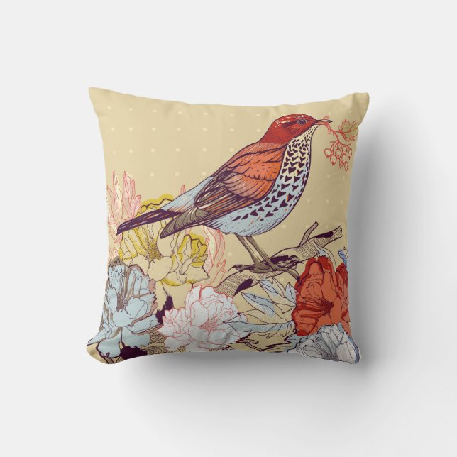 Beautiful Bird Throw Pillow (Front)