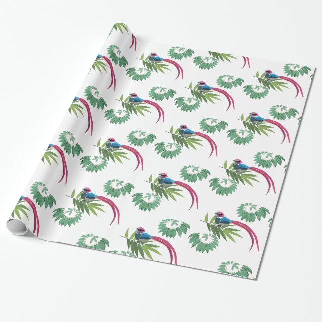 Beautiful Bird Wrapping Paper (Unrolled)