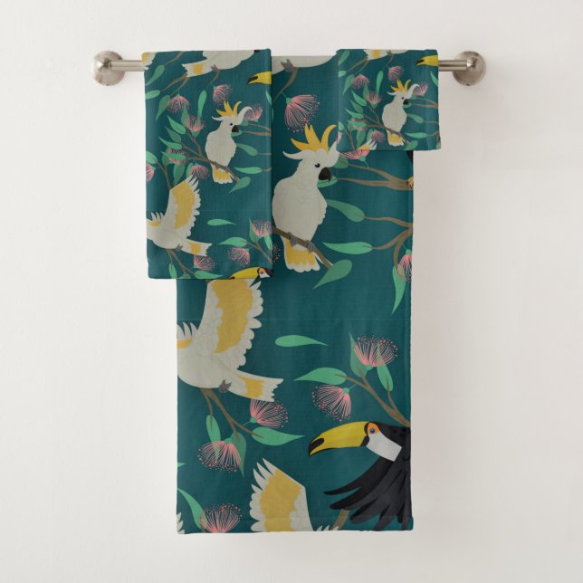 Beautiful Birds  Bath Towel Set (Insitu)