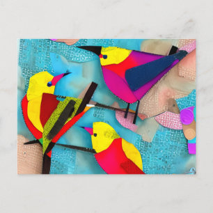 Beautiful Birds Collage Postcard