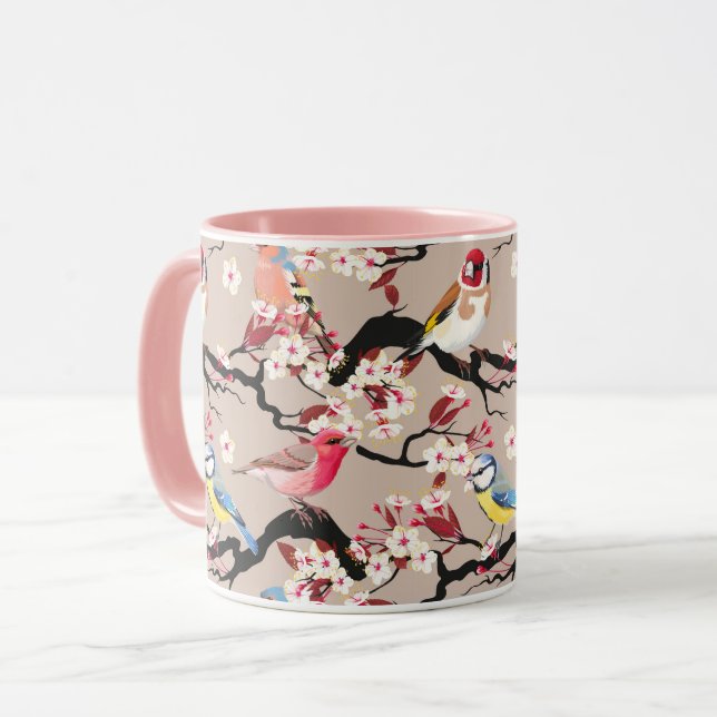 Beautiful Birds Pattern Mug (Front Left)