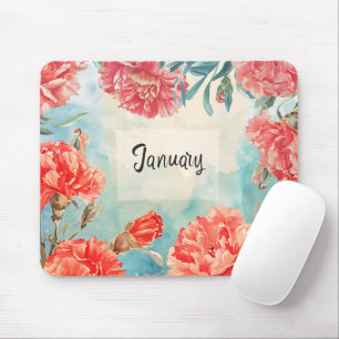 Beautiful Birth Month Flowers/January Mouse Pad