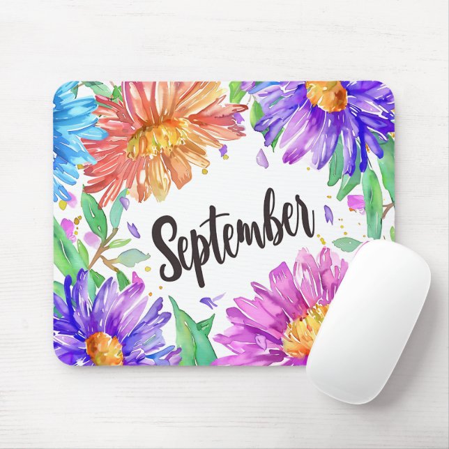 Beautiful Birth Month Flowers/September Mouse Pad (With Mouse)