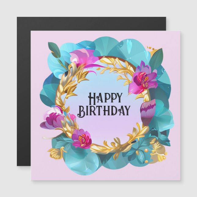 Beautiful Birthday Floral Wreath (Front/Back)
