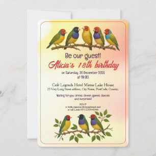 Beautiful birthday party invitation with RSVP note