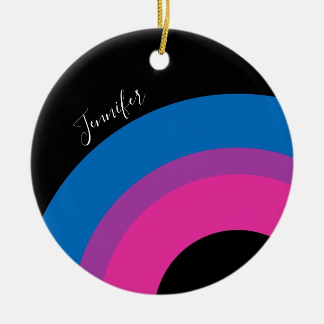 Beautiful Bisexual Pride Flag Cute Custom Ceramic Tree Decoration (Front)