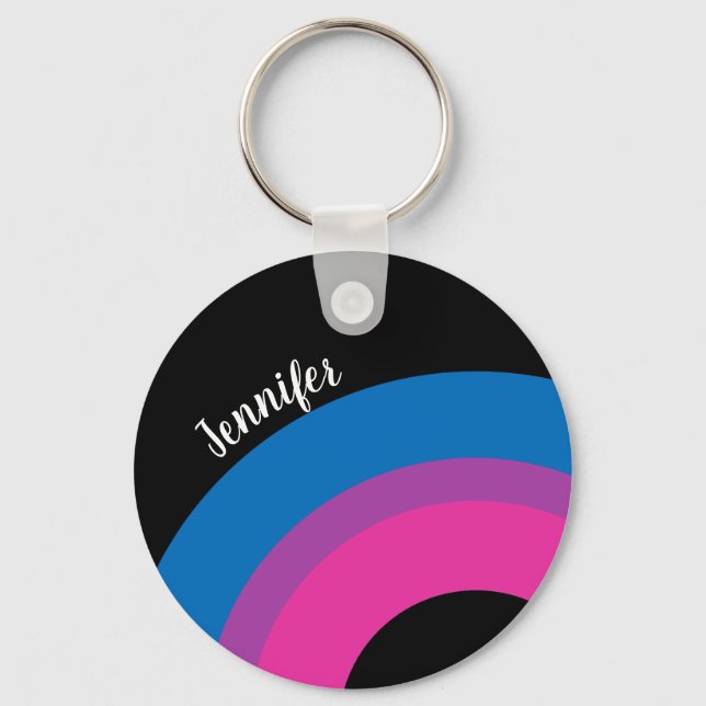 Beautiful Bisexual Pride Flag Cute Custom Key Ring (Front)