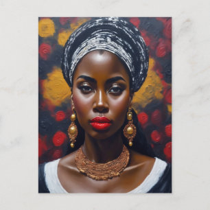 Beautiful Black African Woman Painting Postcard